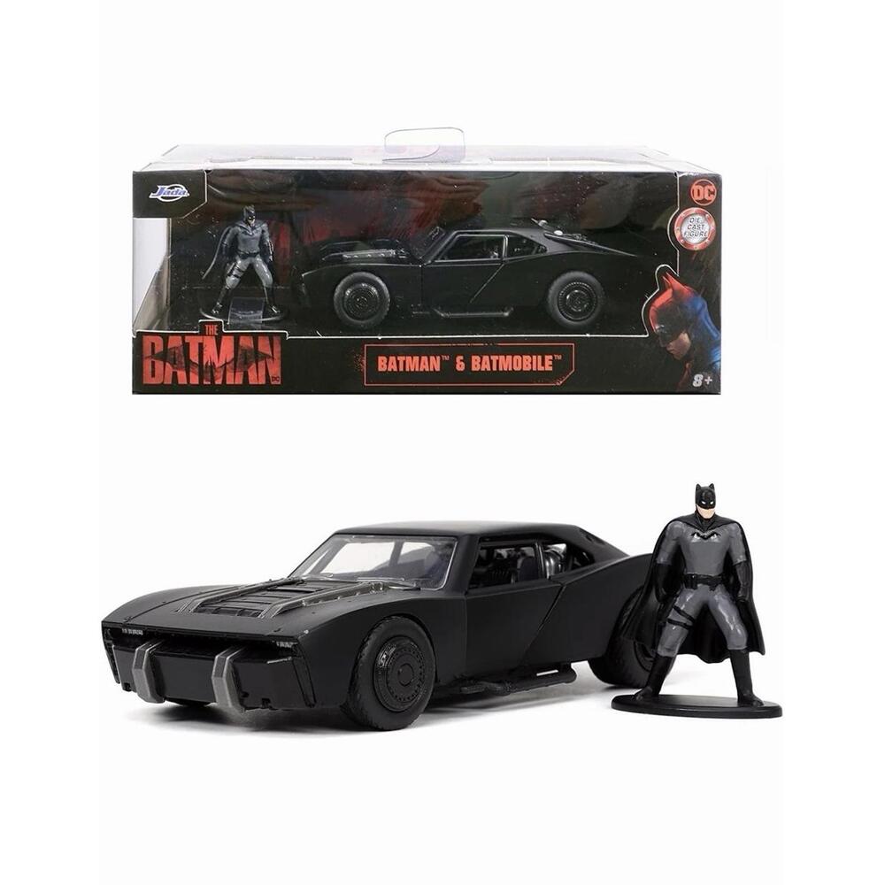Jada 1:32 The Batman Batmobile + Batman Figure 2022 DC Comics Diecast Car #32042